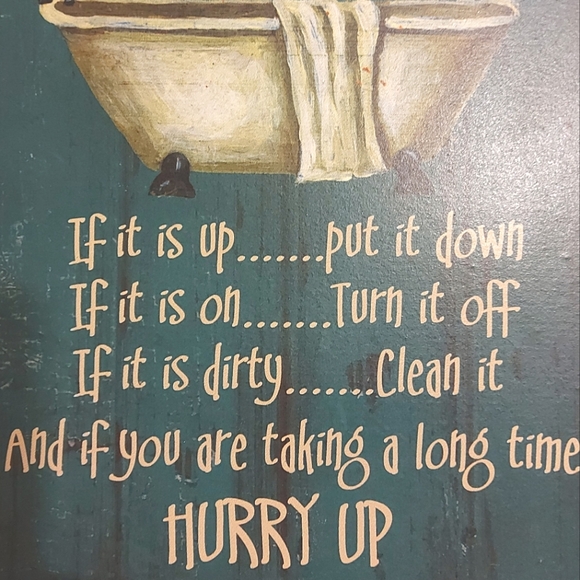 Retro Style Bathroom Rules Picture - Picture 4 of 4